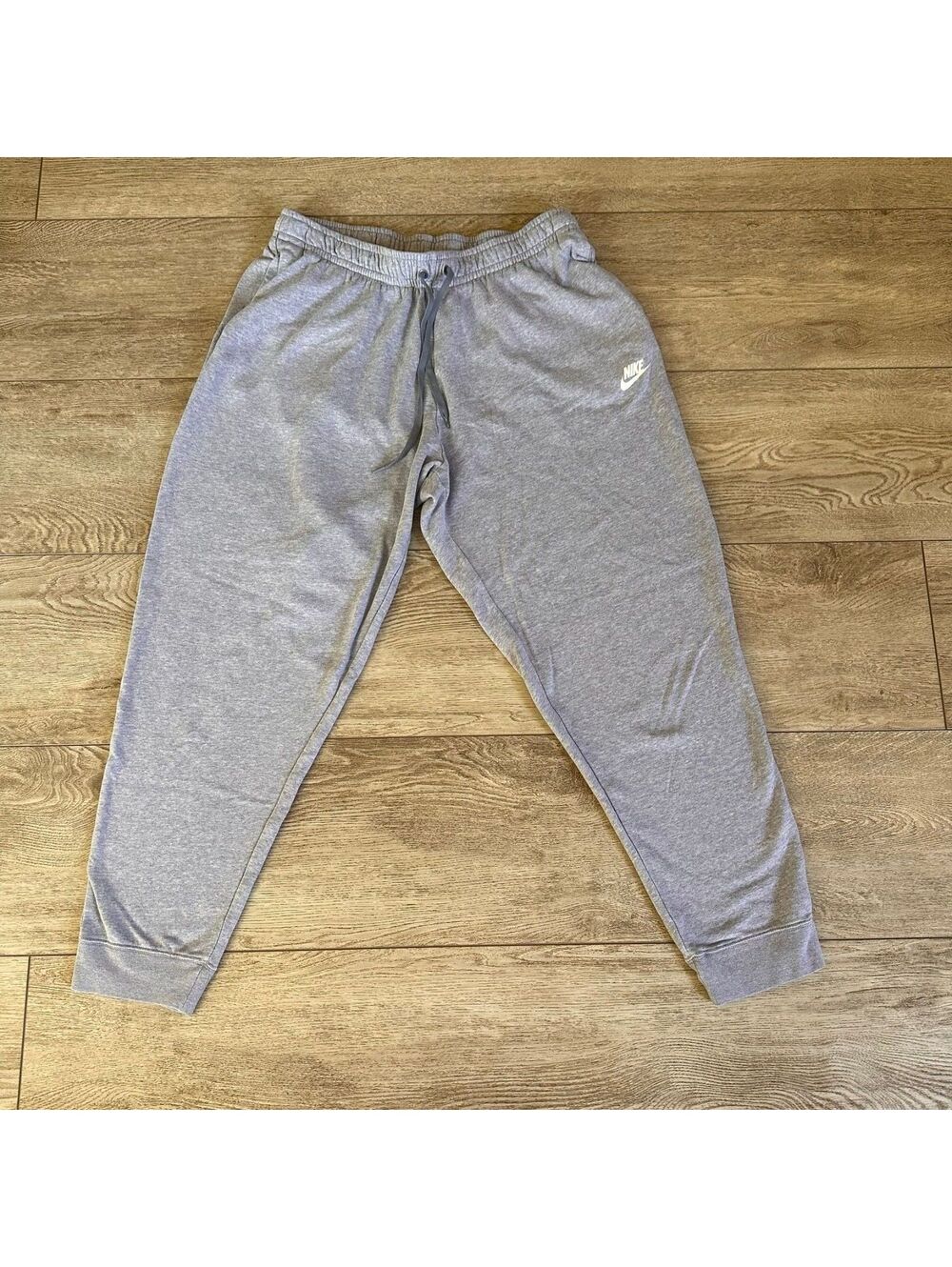 Nike Blue Gray Jogger Sweatpants Drawstring Fleece Lined Women's Medium